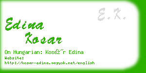 edina kosar business card